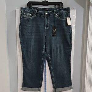 NWT Earl Jeans Blue Capri Jeans with Cuffed Legs Size 20W
